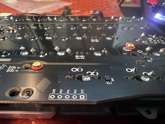 Begin soldering switches to PCB