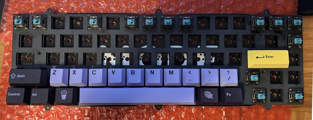 PCB with num keys and bottom two rows