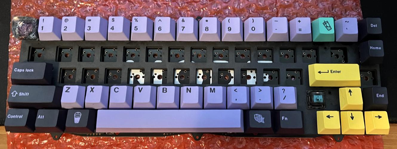 PCB with num keys and bottom two rows